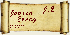 Jovica Erceg vizit kartica